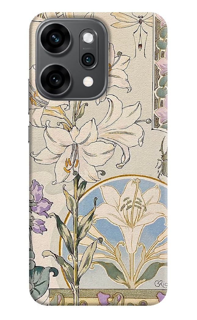 White Lily Oppo Reno14 Pro 5G Hard Case Back Cover by Casekaro