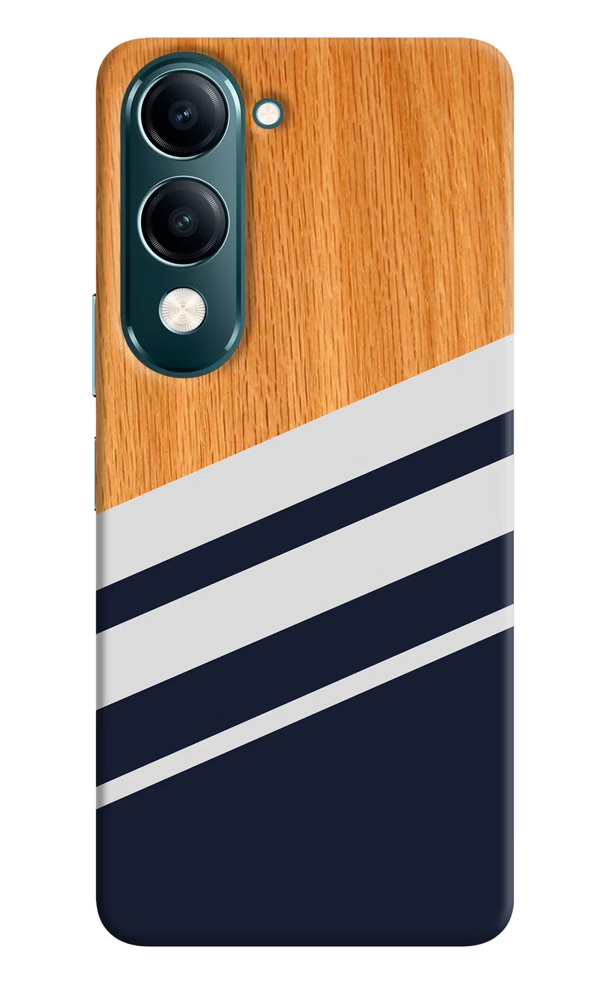 Blue and white wooden Vivo Y19 5G Back Cover