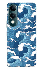 Blue Waves Vivo Y19 5G Hard Case Back Cover by Casekaro