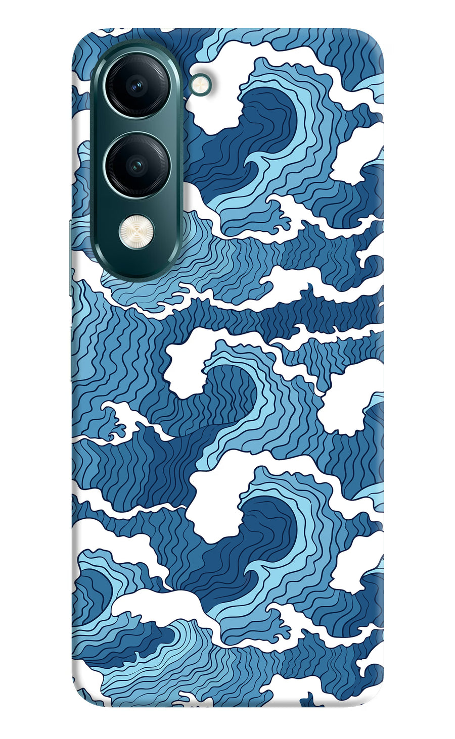 Blue Waves Vivo Y19 5G Back Cover, Hard case
