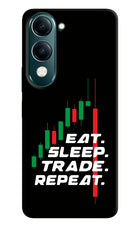 Eat Sleep Trade Repeat Vivo Y19 5G Hard Case Back Cover by Casekaro