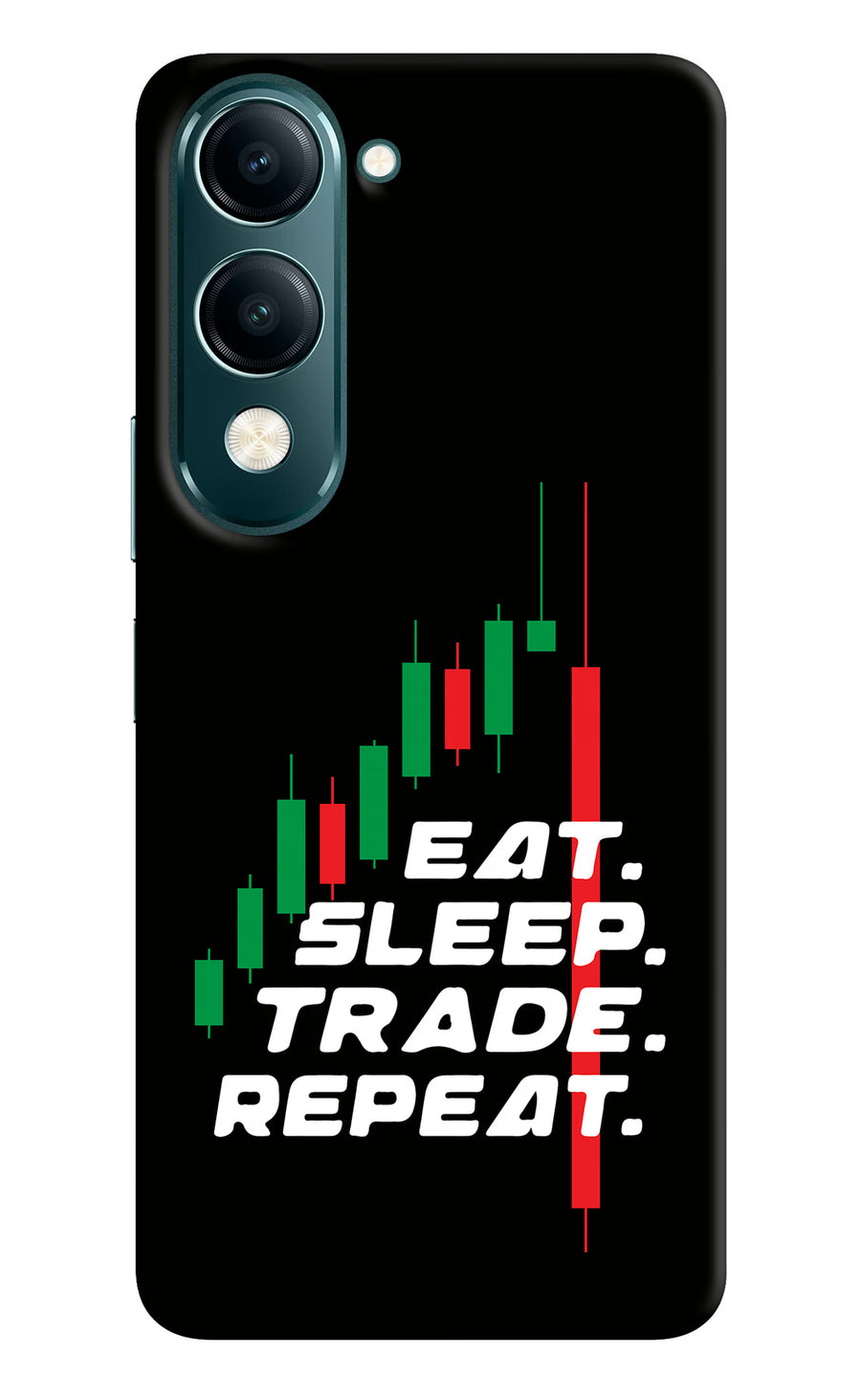 Eat Sleep Trade Repeat Vivo Y19 5G Back Cover, Hard case
