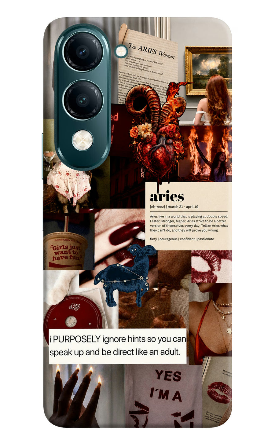 Zodiac Aries Vivo Y19 5G Back Cover, Hard case