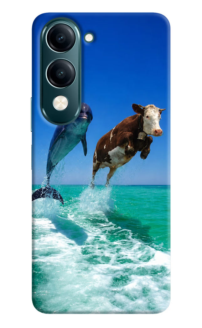 Dolphin vs Cow Vivo Y19 5G Hard Case Back Cover by Casekaro