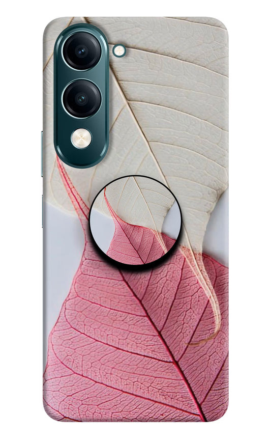 White Pink Leaf Vivo Y19 5G Pop Case