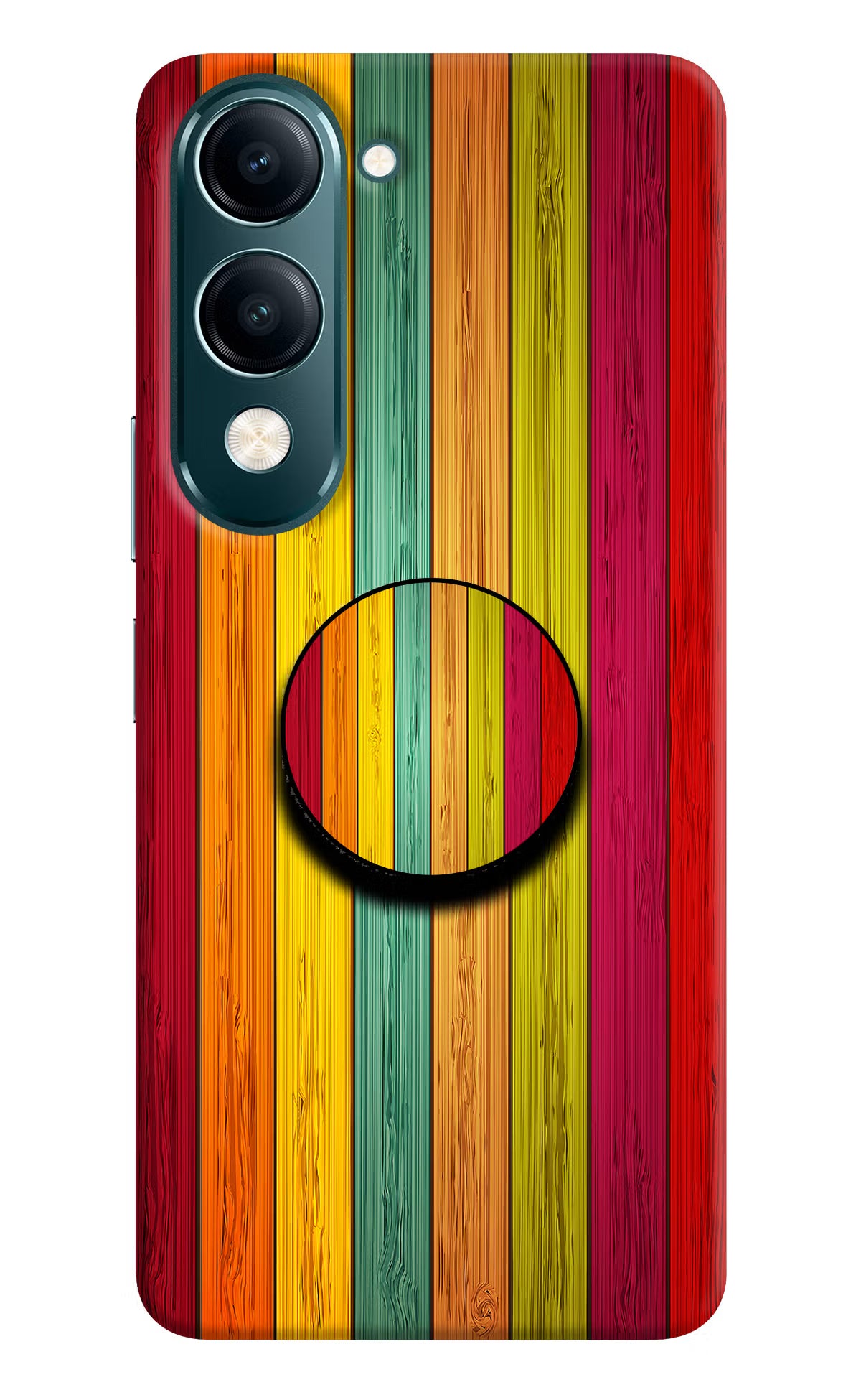 Multicolor Wooden Vivo Y19 5G Pop Case