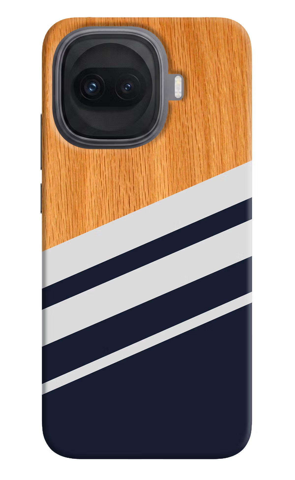 Blue and white wooden iQOO 15R 5G Hard Case Back Cover by Casekaro