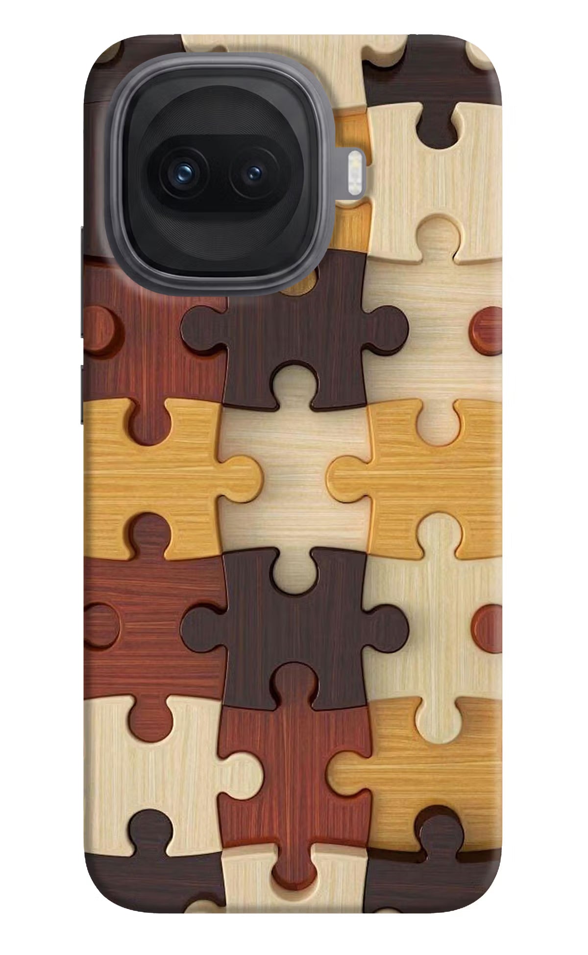 Wooden Puzzle iQOO 15R 5G Hard Case Back Cover by Casekaro