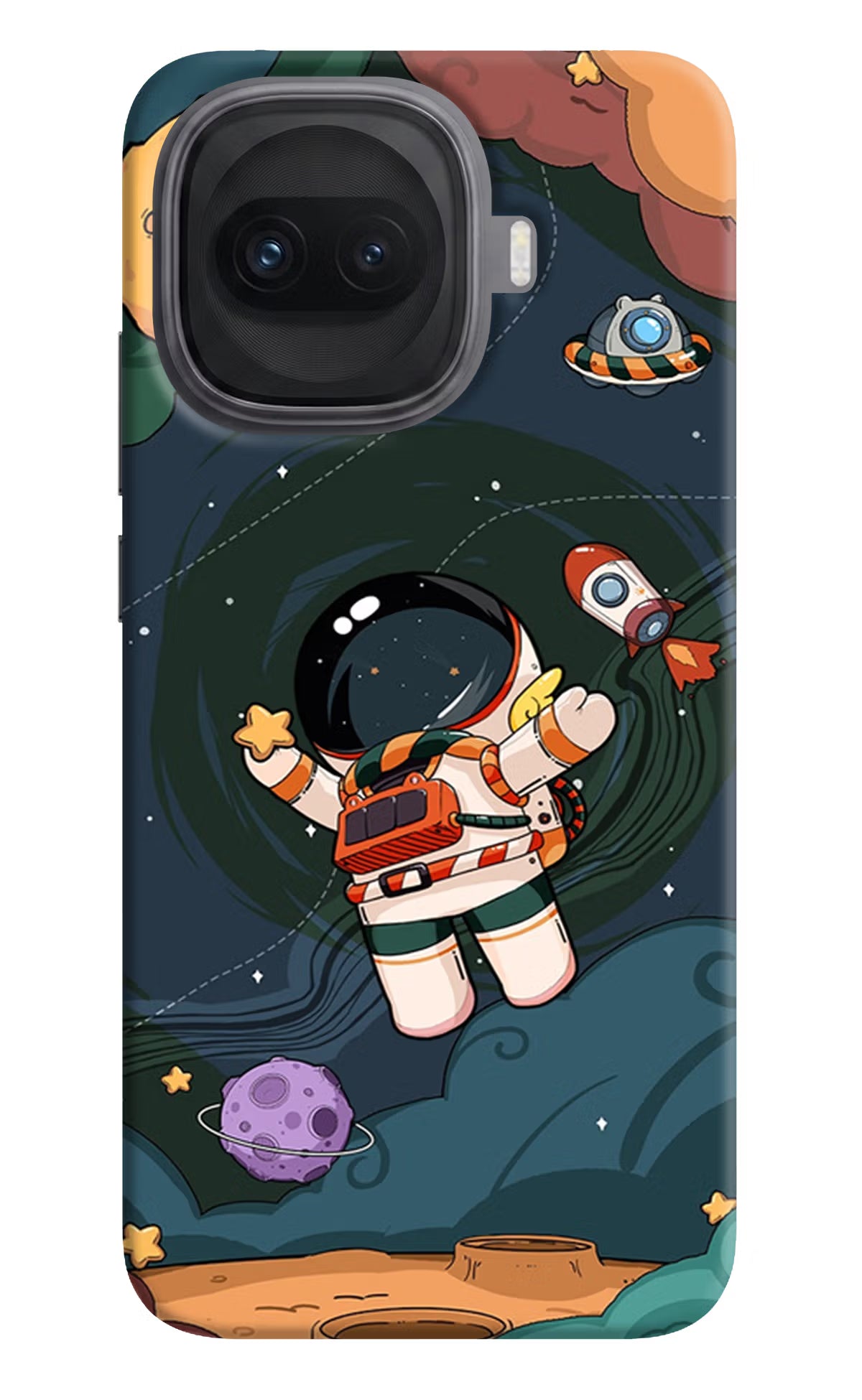 Cartoon Astronaut iQOO 15R 5G Hard Case Back Cover by Casekaro