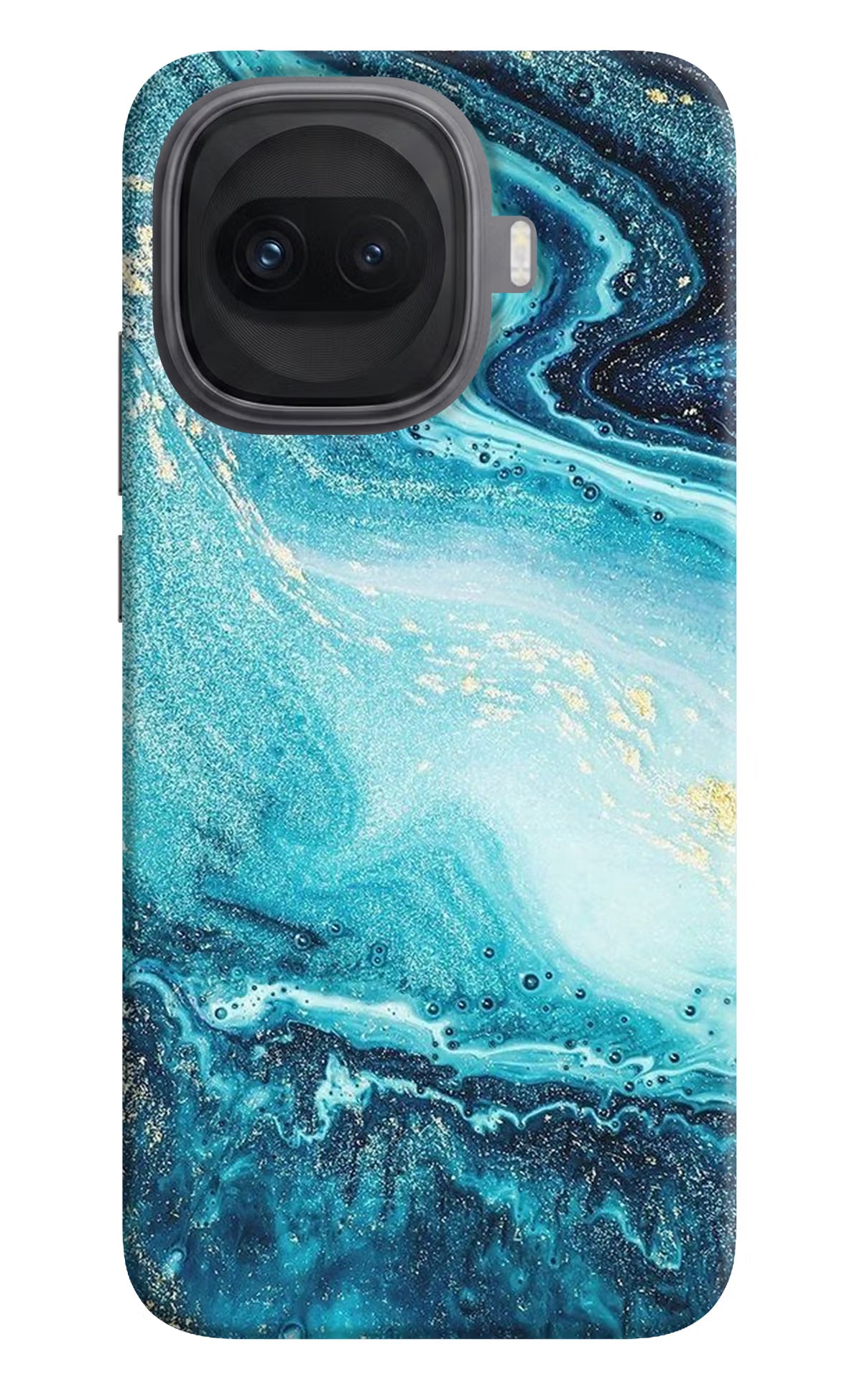 Blue Glitter Marble iQOO 15R 5G Hard Case Back Cover by Casekaro