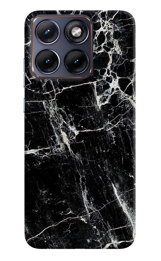 Black Marble Texture Moto Edge 70 Fusion Hard Case Back Cover by Casekaro