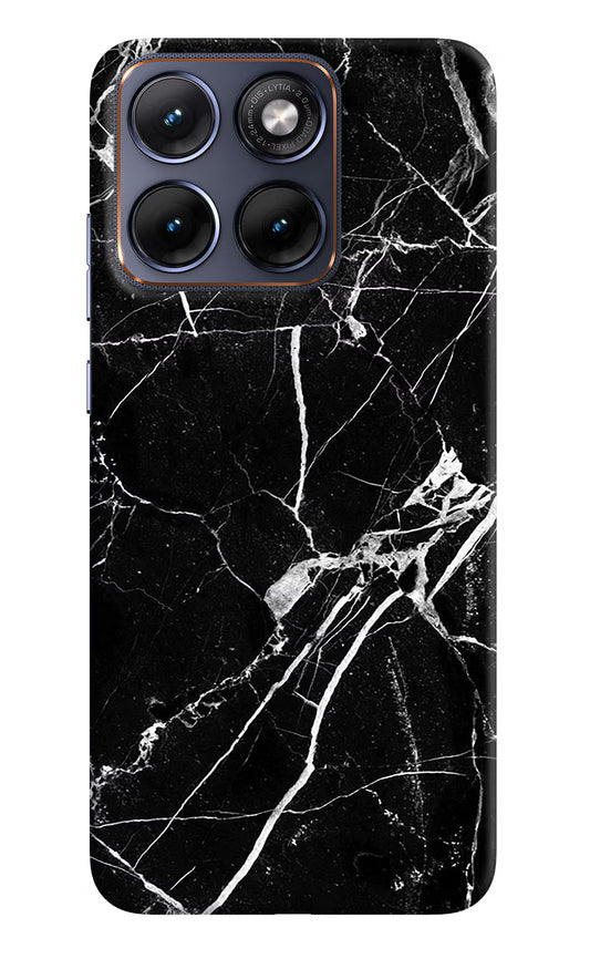 Black Marble Pattern Moto Edge 70 Fusion Hard Case Back Cover by Casekaro