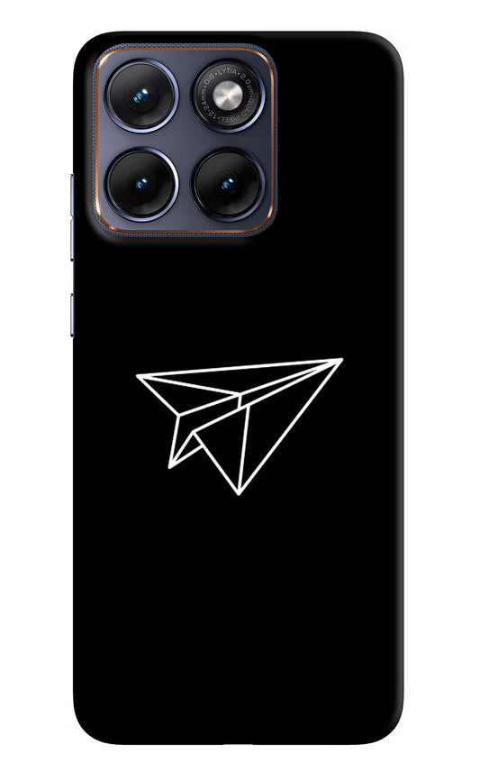 Paper Plane White Moto Edge 70 Fusion Hard Case Back Cover by Casekaro