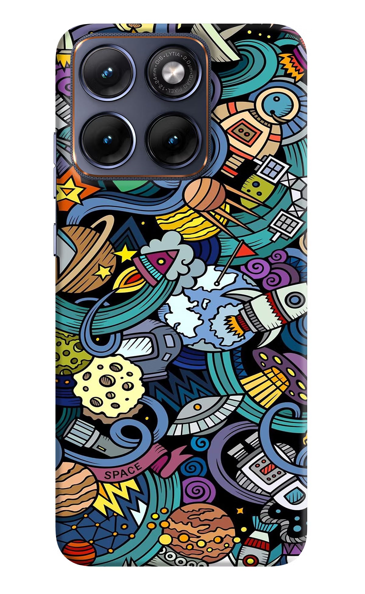 Space Abstract Moto Edge 70 Fusion Hard Case Back Cover by Casekaro
