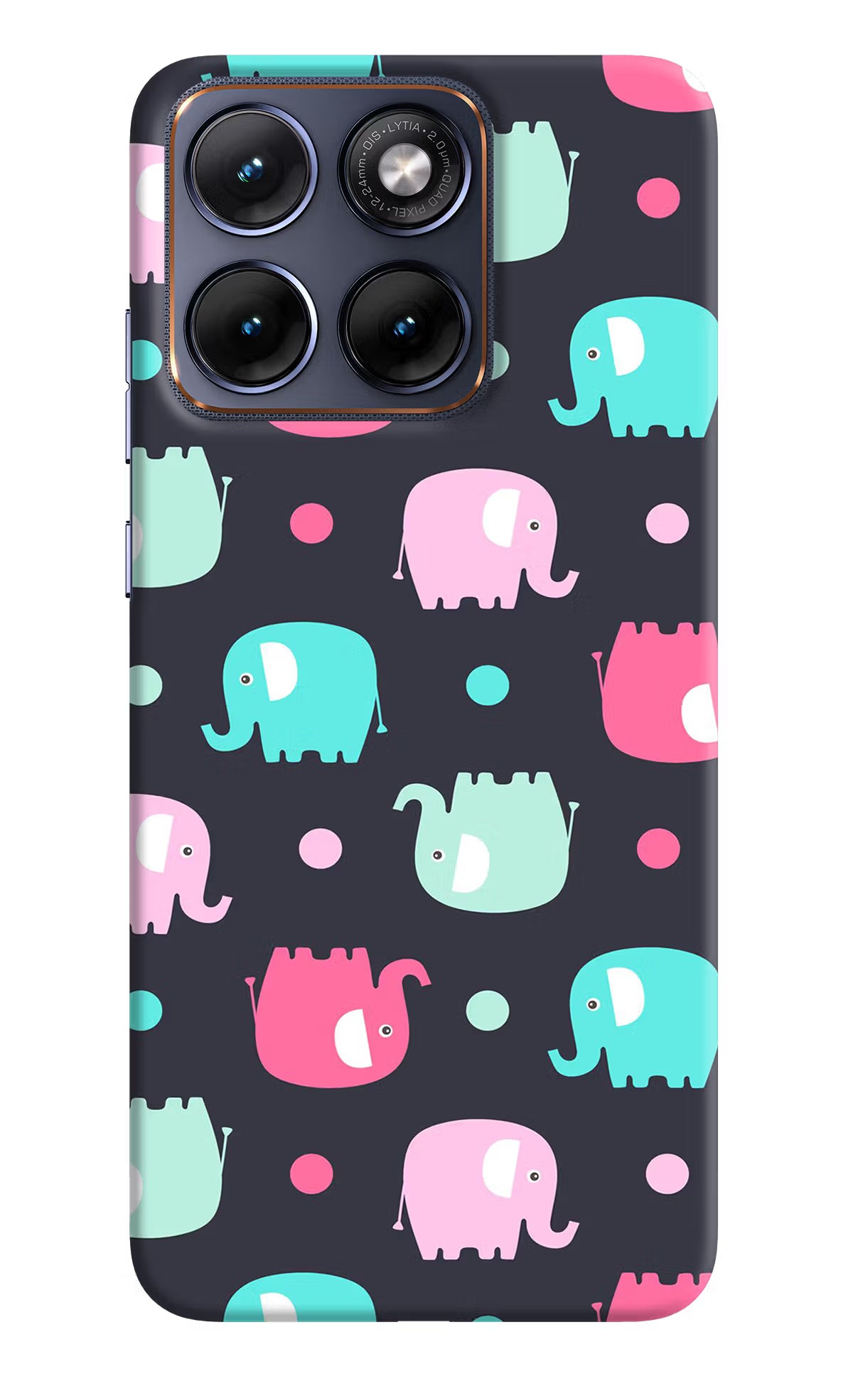 Elephants Moto Edge 70 Fusion Hard Case Back Cover by Casekaro