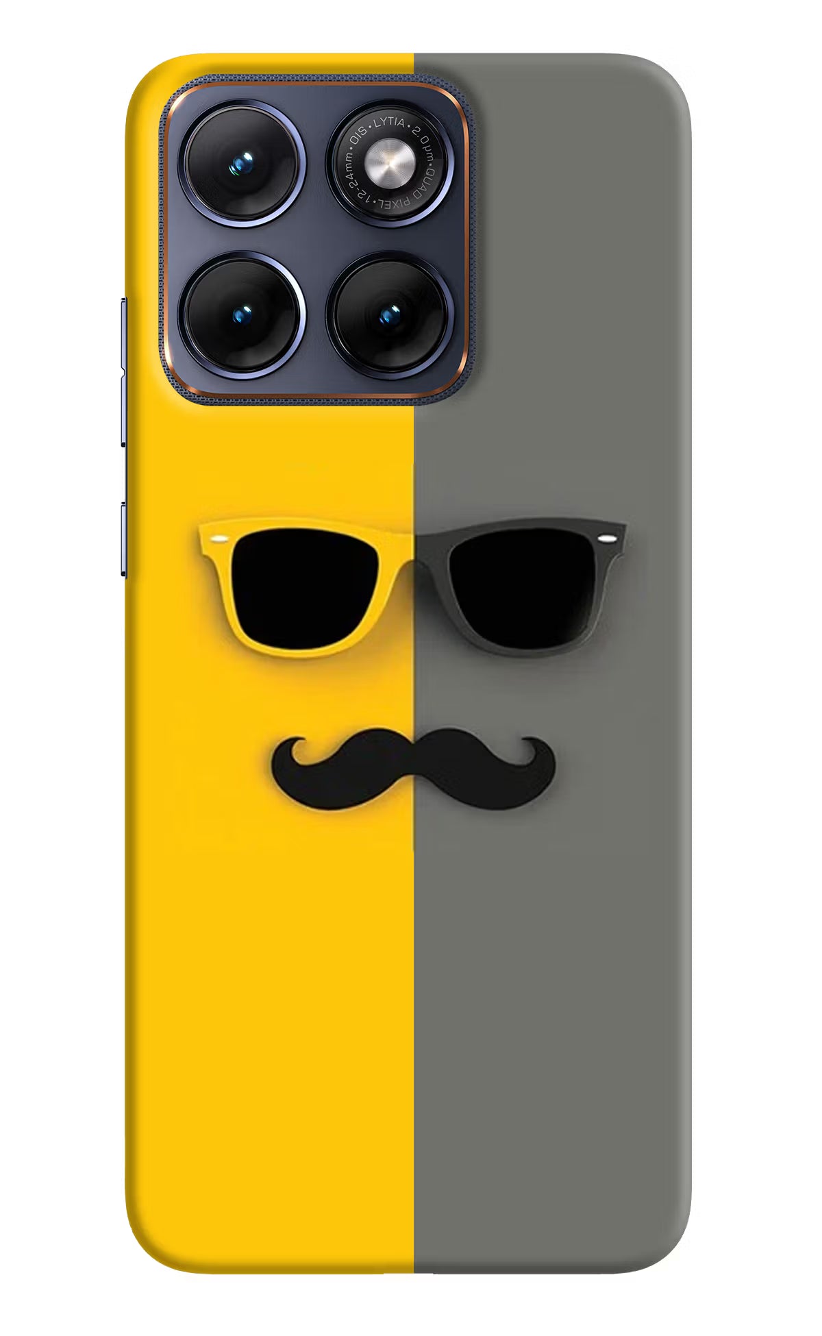 Sunglasses with Mustache Moto Edge 70 Fusion Hard Case Back Cover by Casekaro