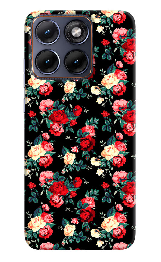 Rose Pattern Moto Edge 70 Fusion Hard Case Back Cover by Casekaro