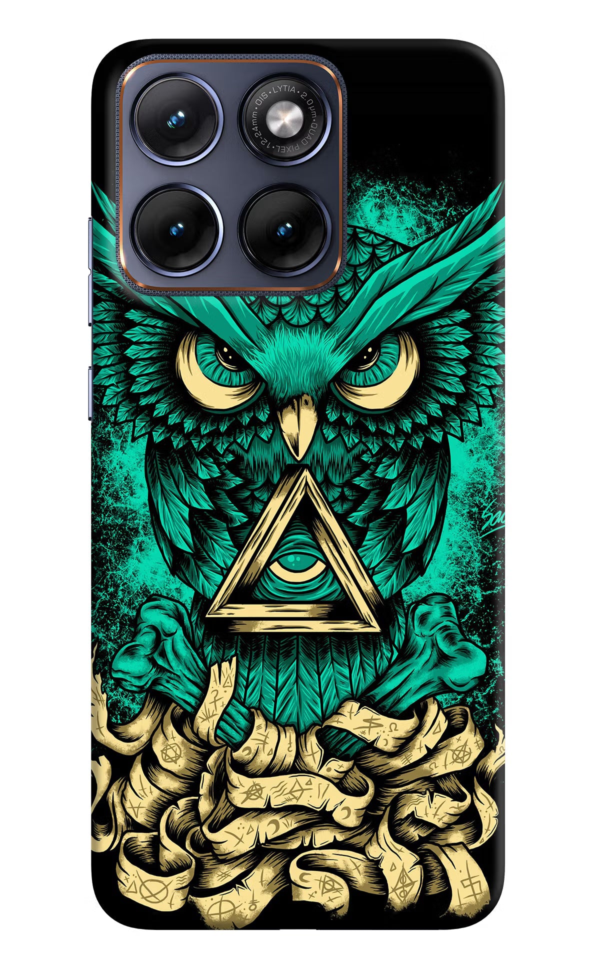 Green Owl Moto Edge 70 Fusion Hard Case Back Cover by Casekaro