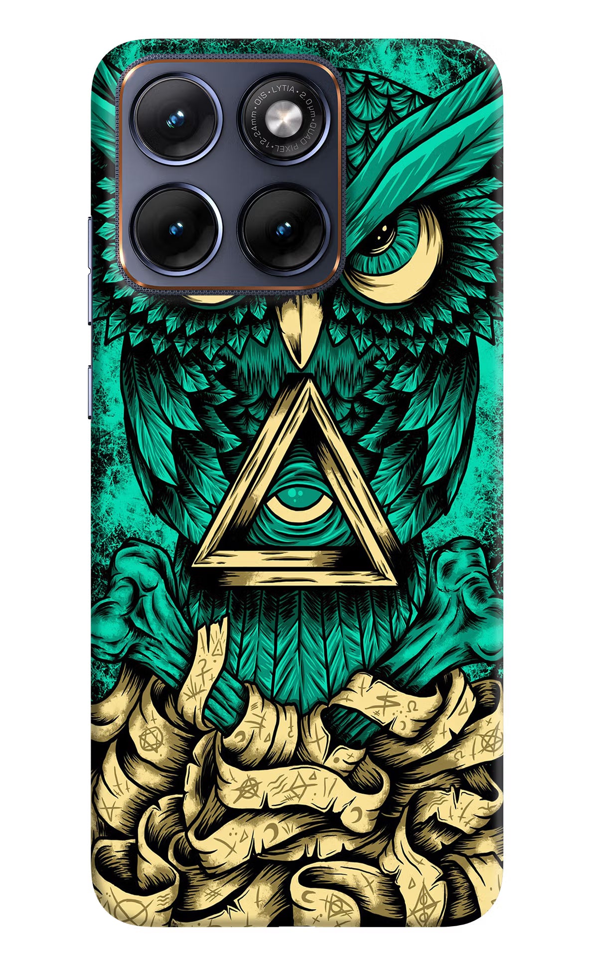 Green Owl Moto Edge 70 Fusion Hard Case Back Cover by Casekaro