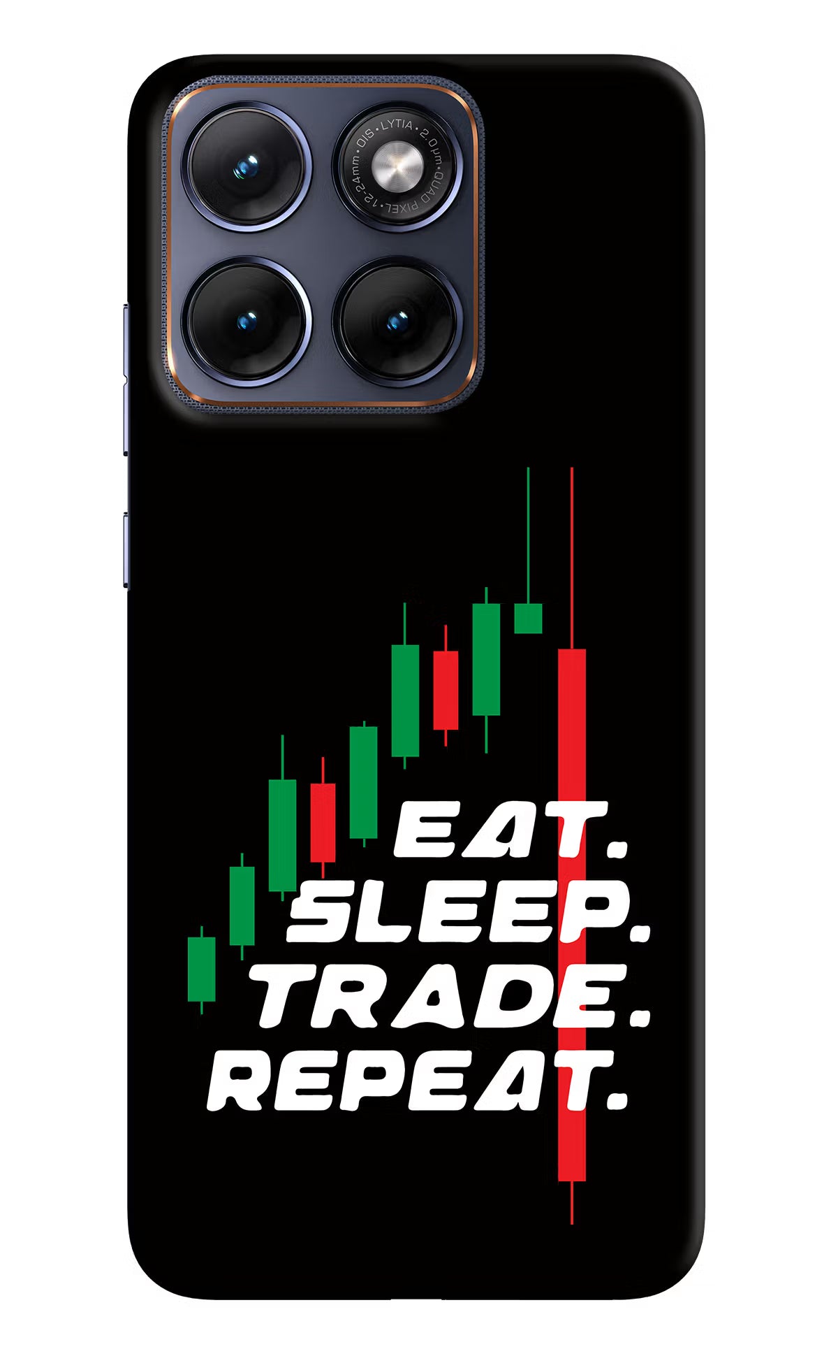 Eat Sleep Trade Repeat Moto Edge 70 Fusion Hard Case Back Cover by Casekaro