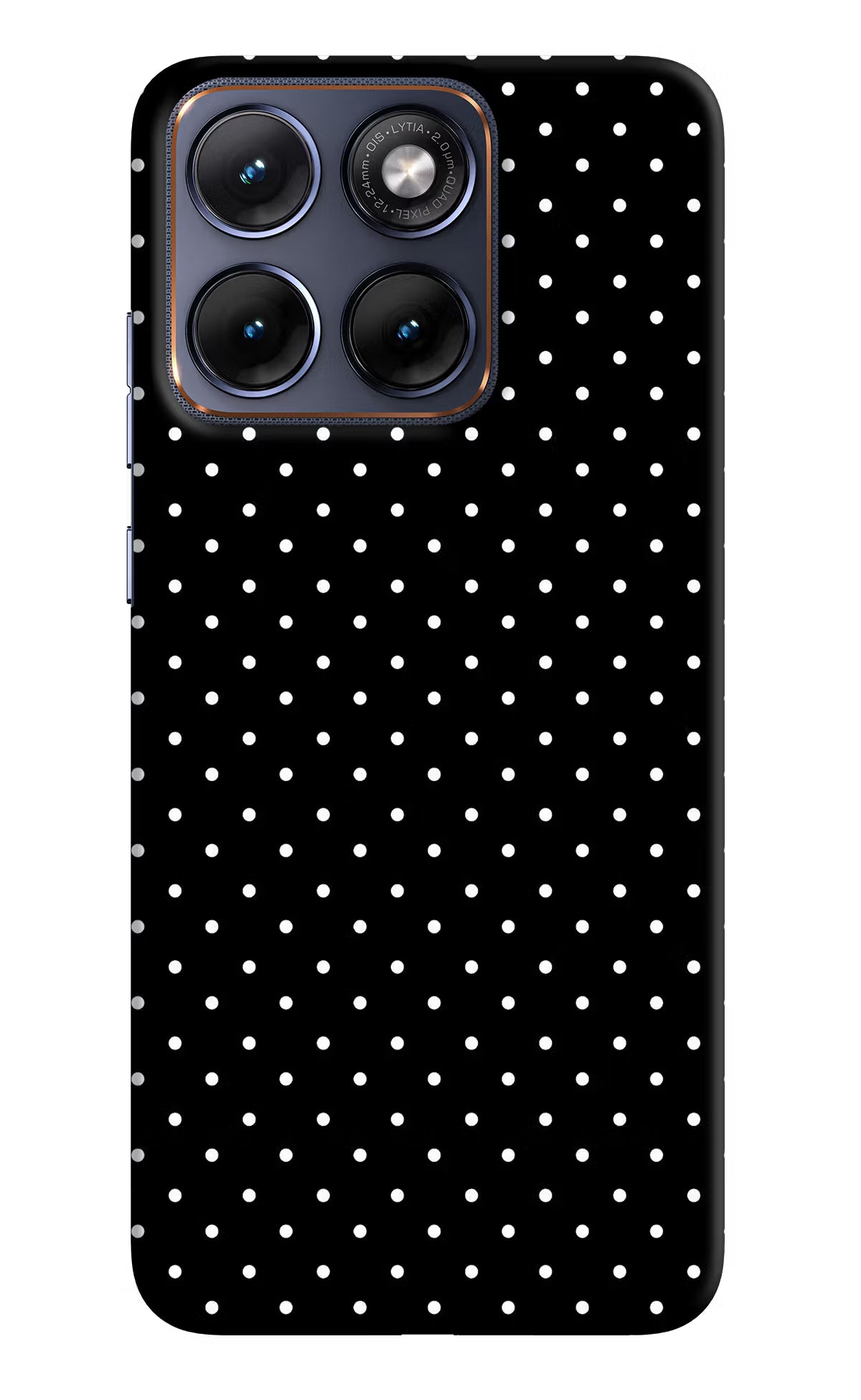 White Dots Moto Edge 70 Fusion Hard Case Back Cover by Casekaro