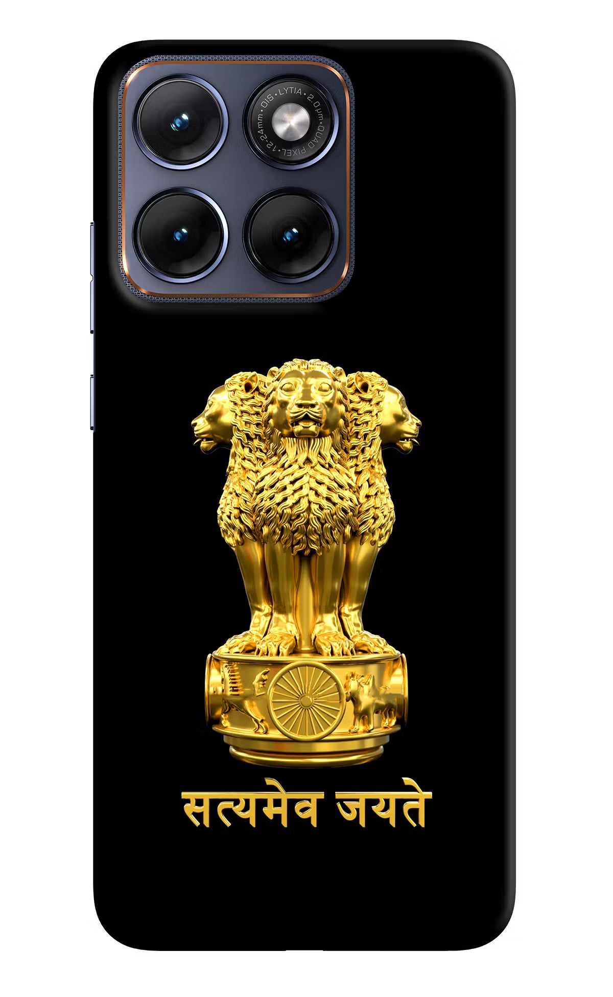 Satyamev Jayate Golden Moto Edge 70 Fusion Hard Case Back Cover by Casekaro
