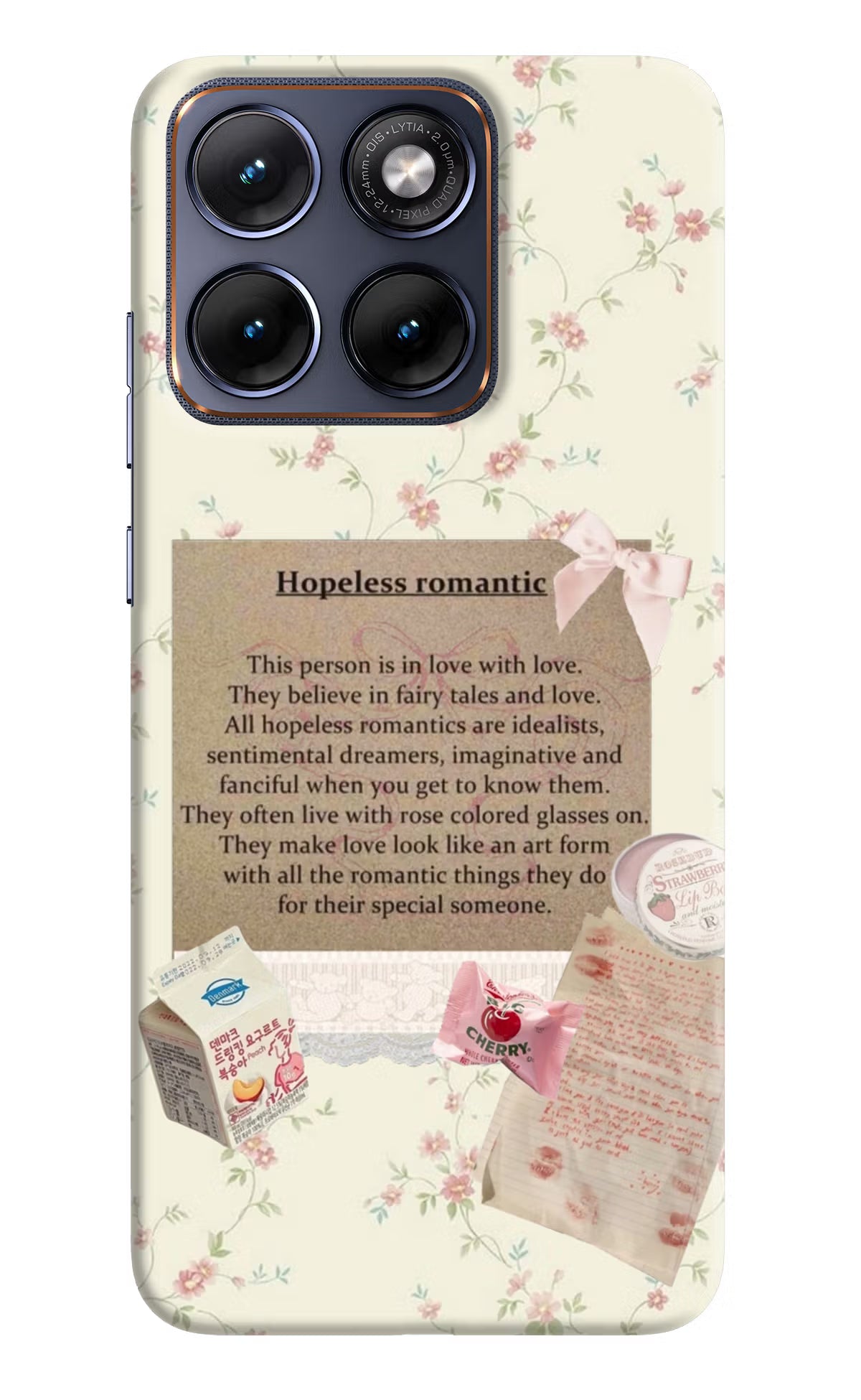 Hopeless Romantic Moto Edge 70 Fusion Hard Case Back Cover by Casekaro