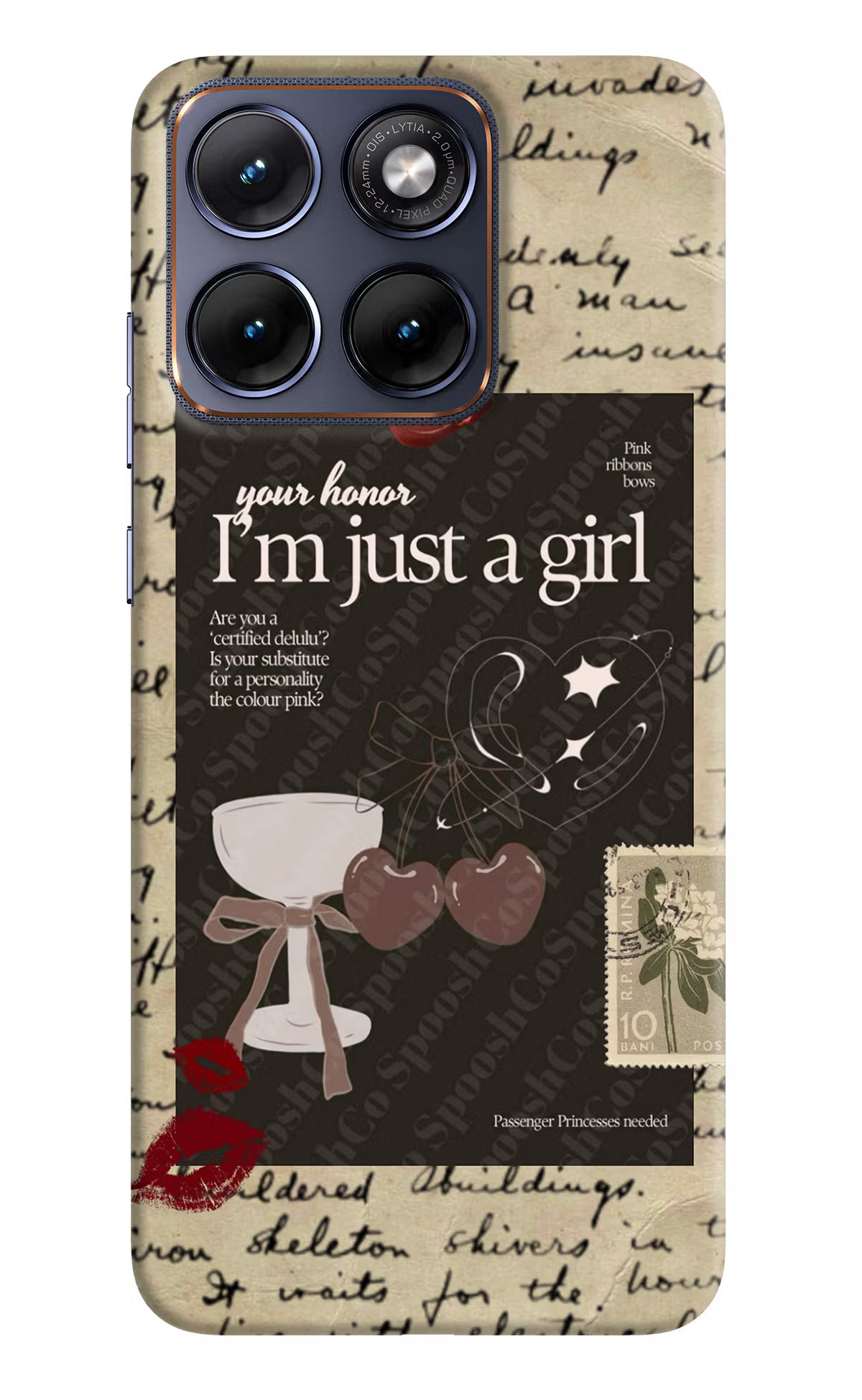 I am just a girl Moto Edge 70 Fusion Hard Case Back Cover by Casekaro