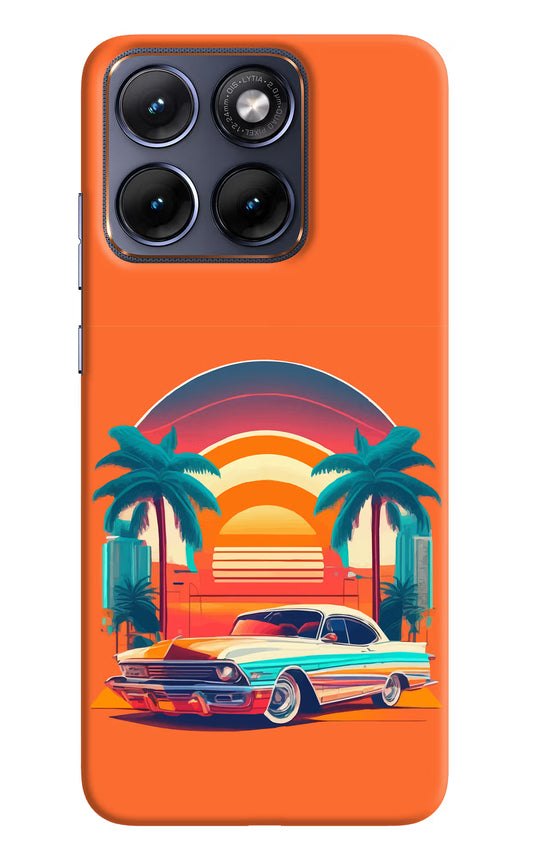Palm Drive 80s Moto Edge 70 Fusion Hard Case Back Cover by Casekaro