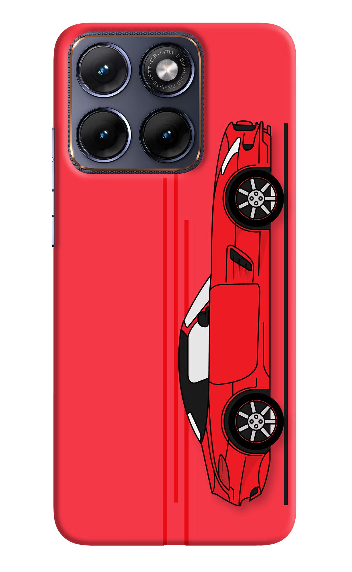 Red Velocity Moto Edge 70 Fusion Hard Case Back Cover by Casekaro