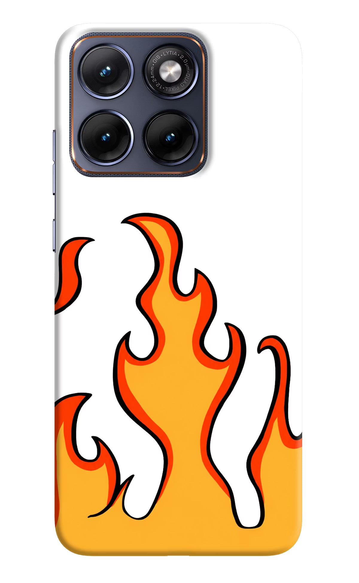 Fired Up – White Moto Edge 70 Fusion Hard Case Back Cover by Casekaro