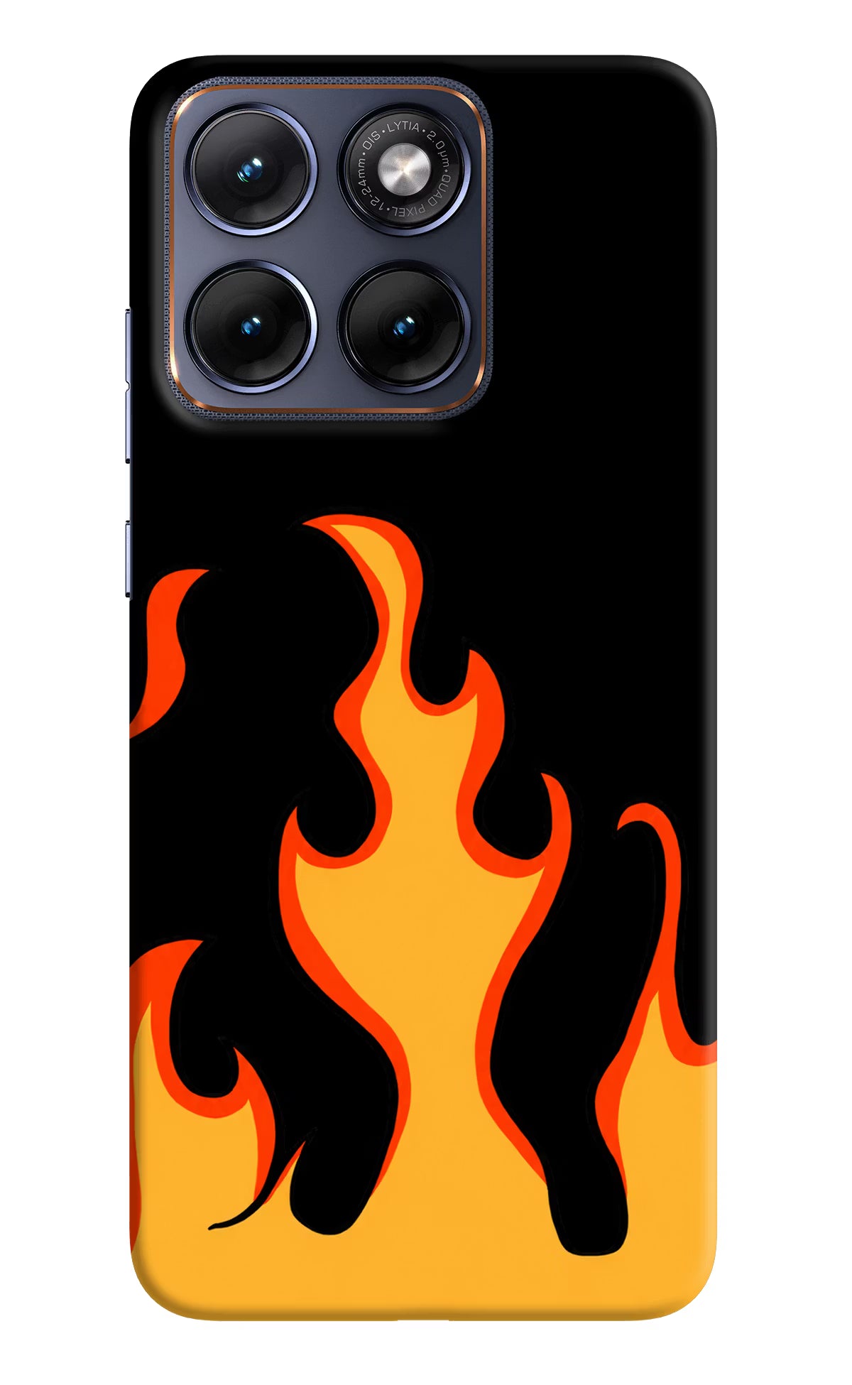 Fired Up – Black Moto Edge 70 Fusion Hard Case Back Cover by Casekaro