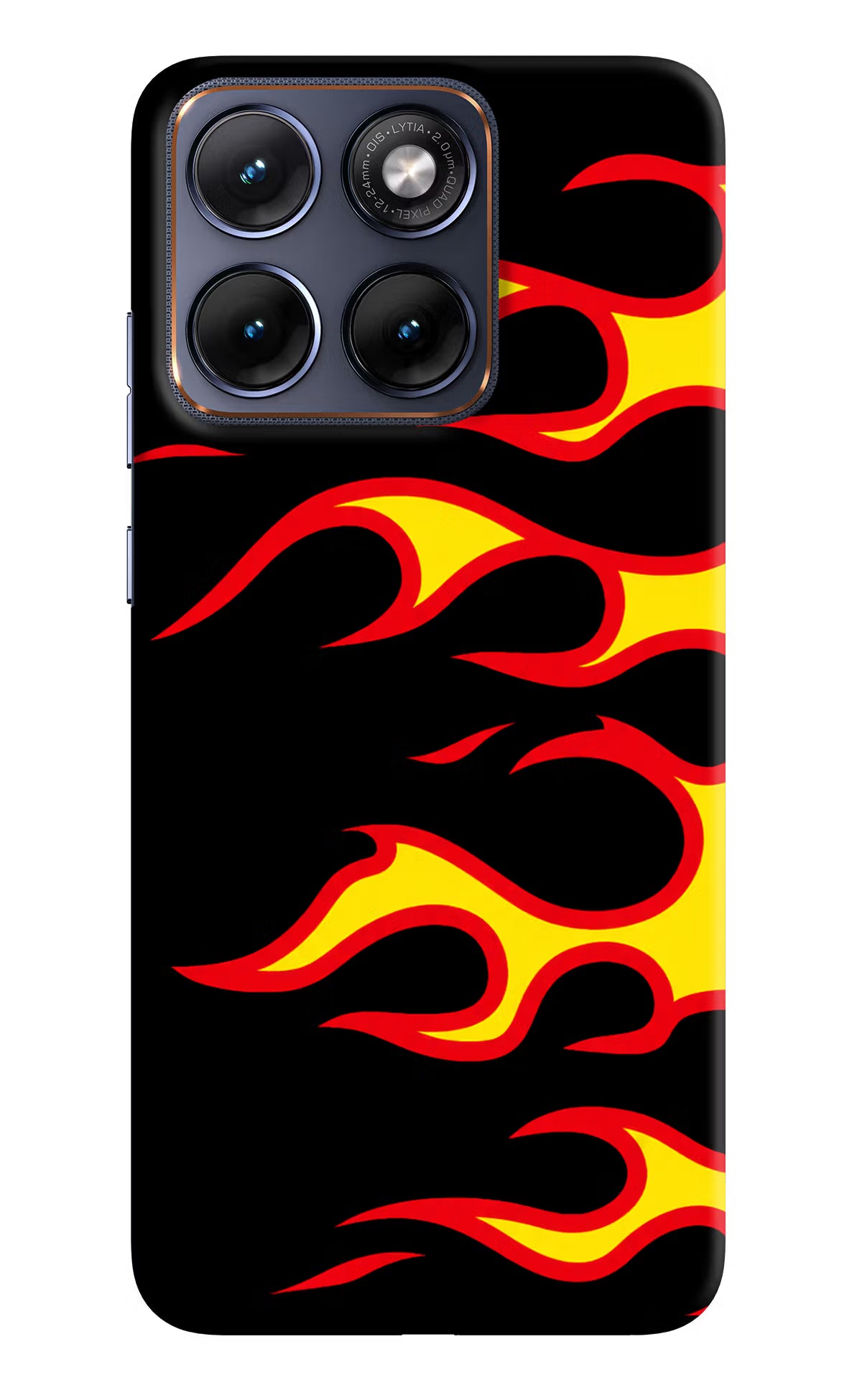 Side Sweep Flames Moto Edge 70 Fusion Hard Case Back Cover by Casekaro