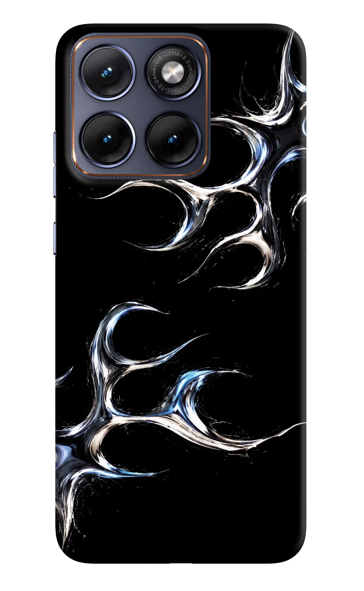 Chrome Tribal Moto Edge 70 Fusion Hard Case Back Cover by Casekaro