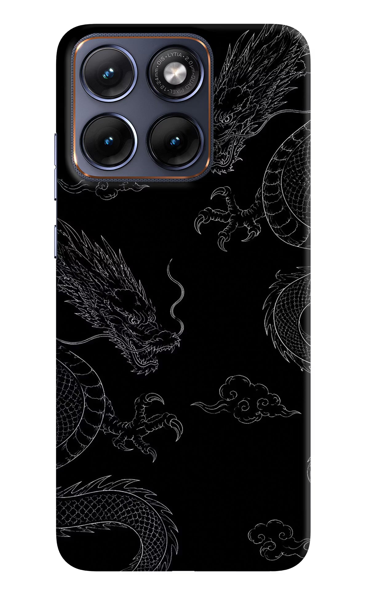 Twin Dragons Moto Edge 70 Fusion Hard Case Back Cover by Casekaro