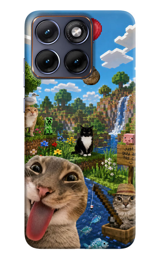 Minecraft Cat Chaos Moto Edge 70 Fusion Hard Case Back Cover by Casekaro