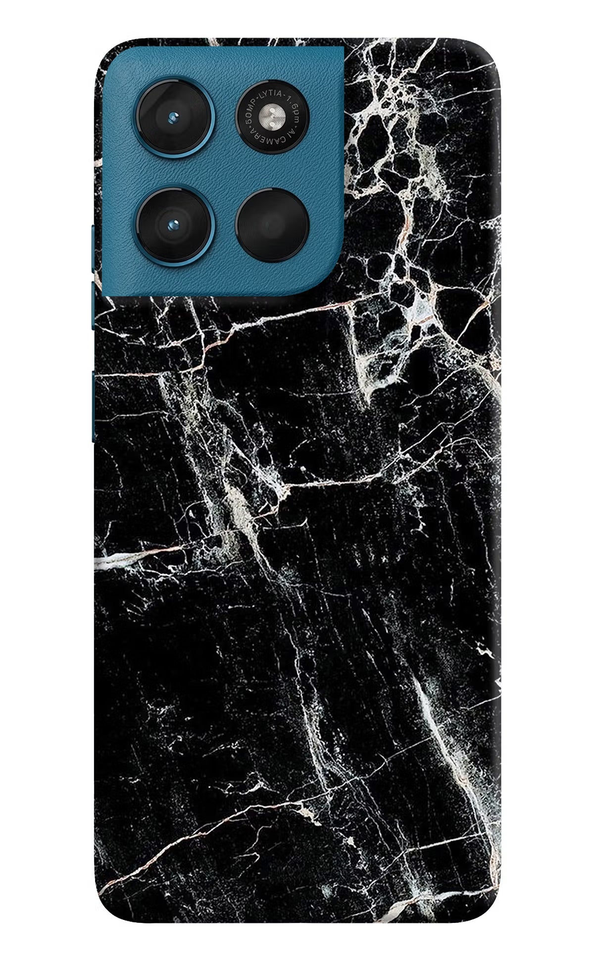 Black Marble Texture Moto G57 Power 5G Hard Case Back Cover by Casekaro