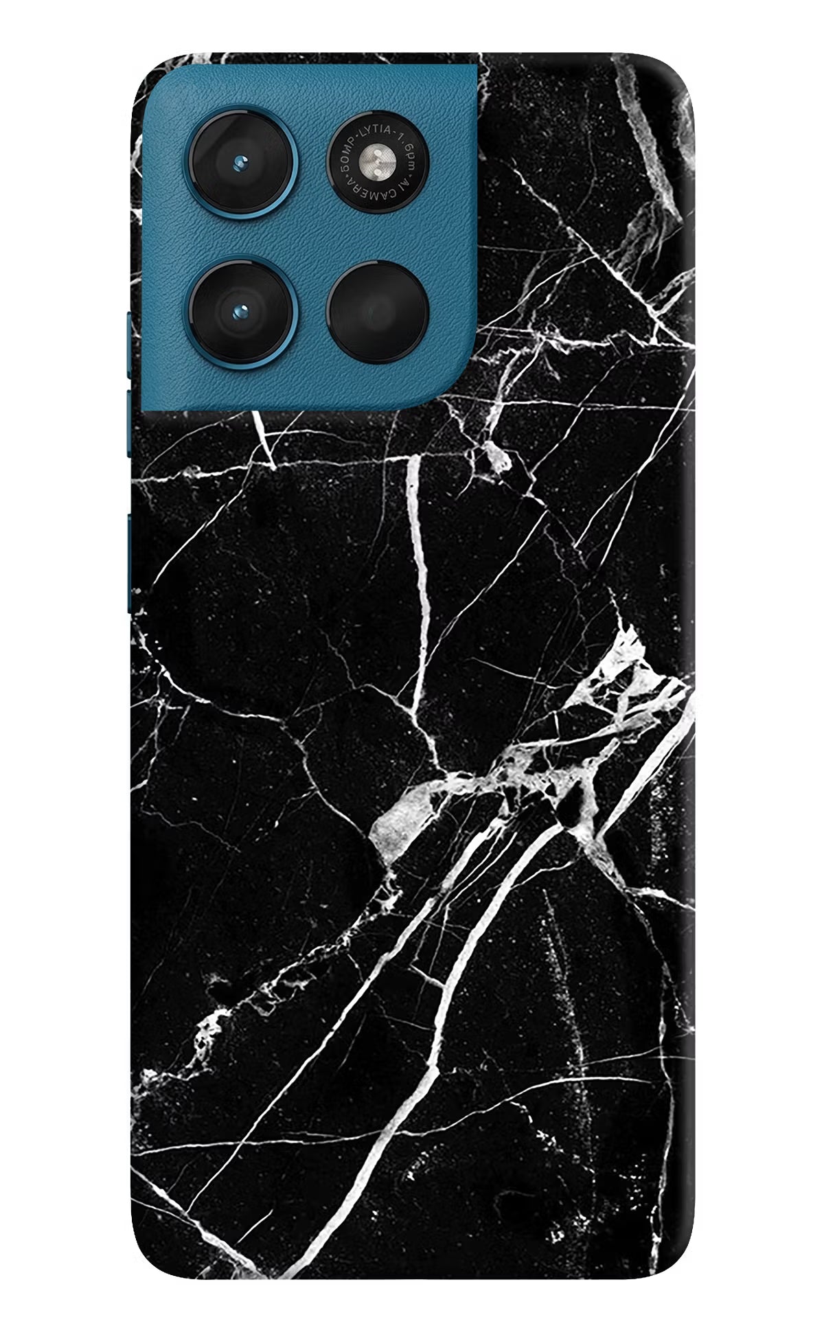 Black Marble Pattern Moto G57 Power 5G Hard Case Back Cover by Casekaro