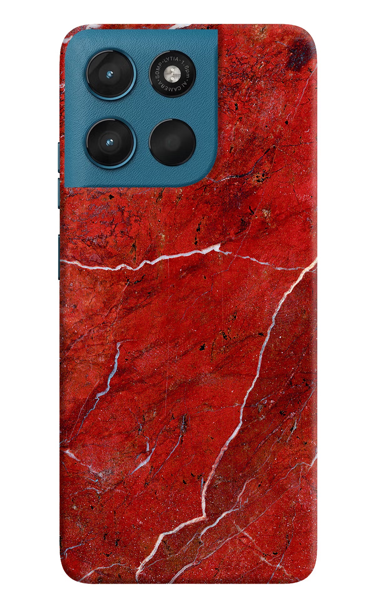 Red Marble Design Moto G57 Power 5G Hard Case Back Cover by Casekaro