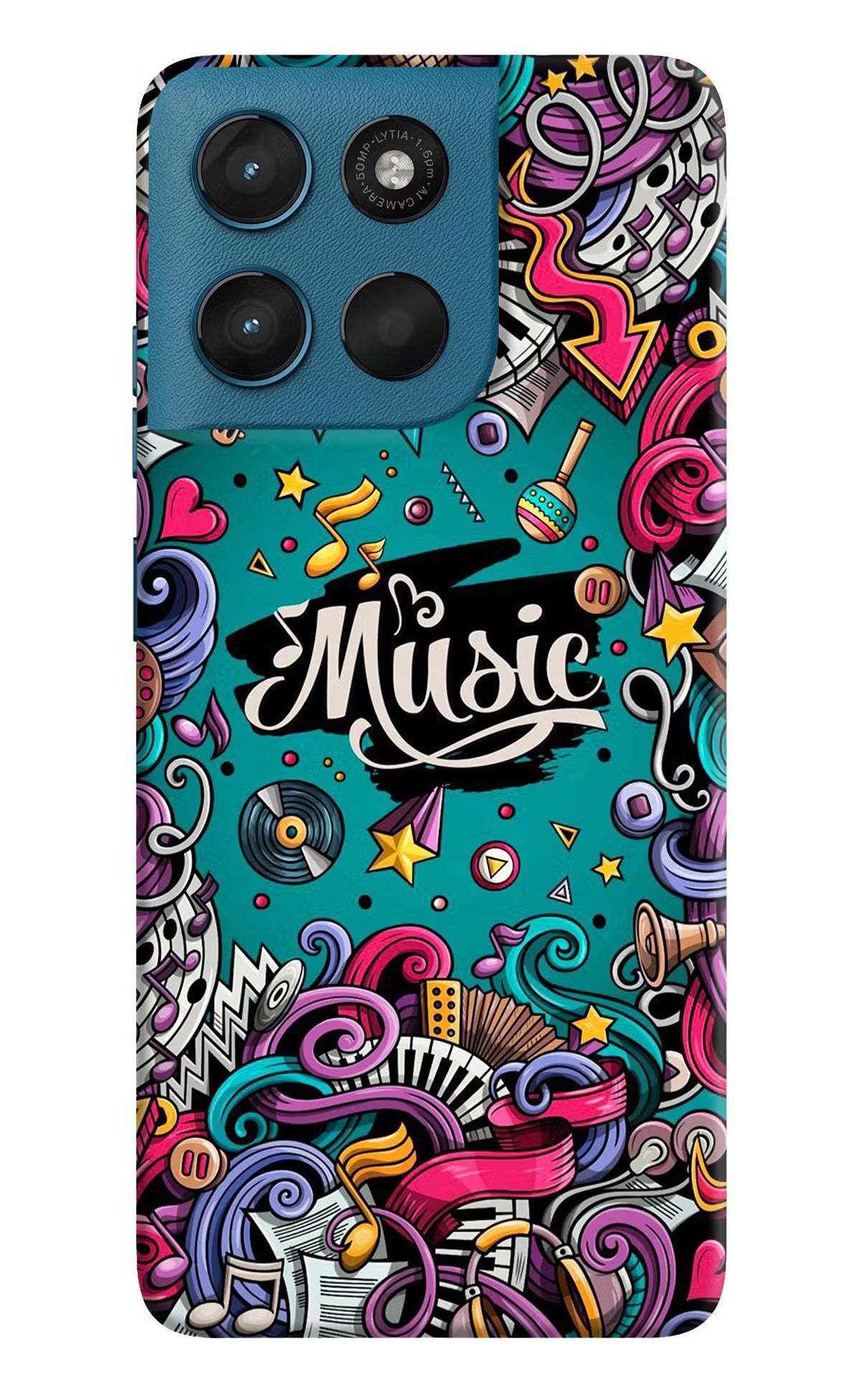 Music Graffiti Moto G57 Power 5G Hard Case Back Cover by Casekaro