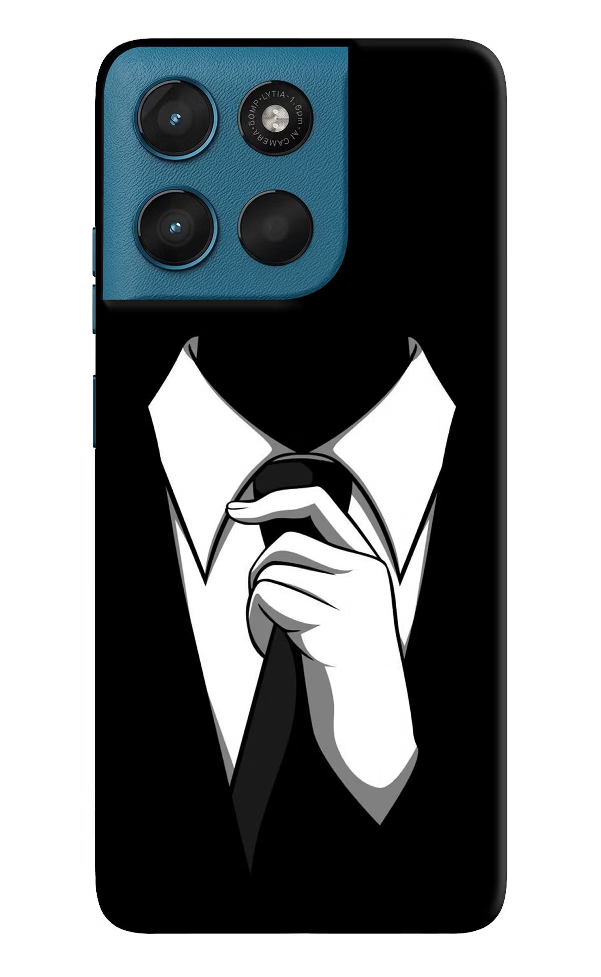 Black Tie Moto G57 Power 5G Hard Case Back Cover by Casekaro