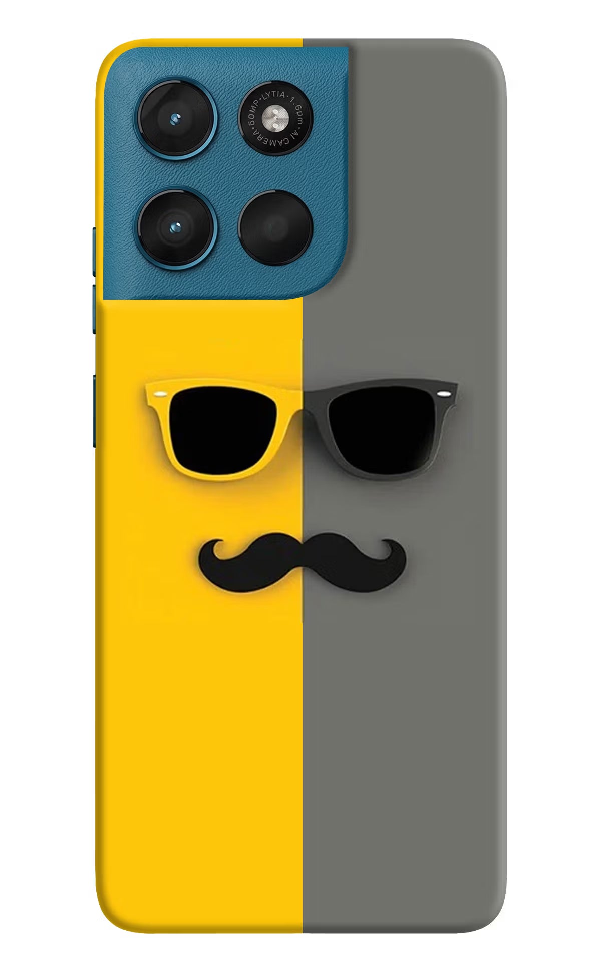 Sunglasses with Mustache Moto G57 Power 5G Hard Case Back Cover by Casekaro