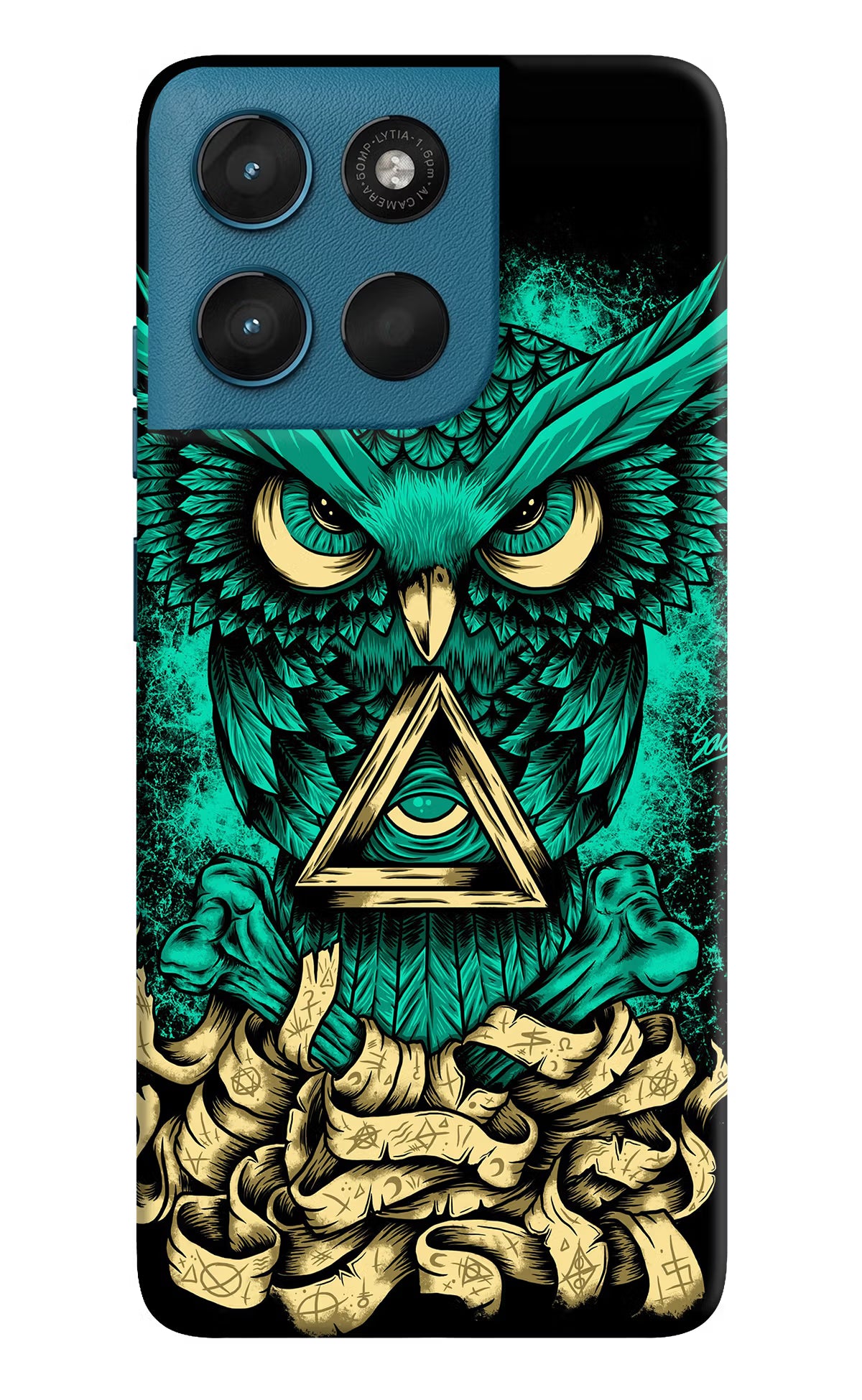 Green Owl Moto G57 Power 5G Hard Case Back Cover by Casekaro