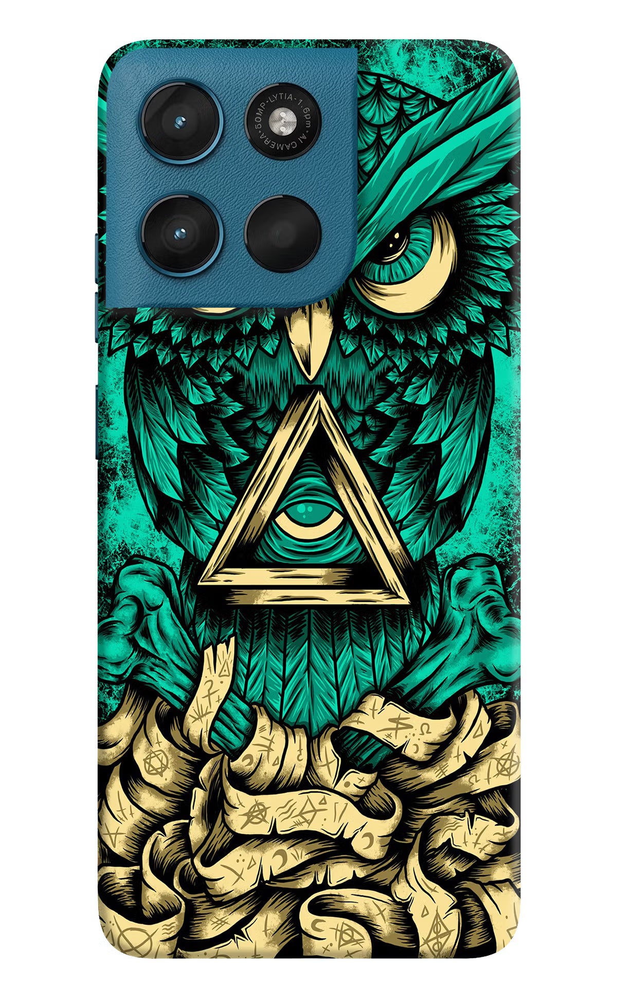 Green Owl Moto G57 Power 5G Hard Case Back Cover by Casekaro