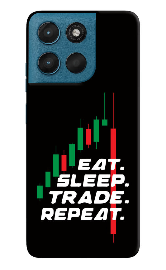 Eat Sleep Trade Repeat Moto G57 Power 5G Hard Case Back Cover by Casekaro