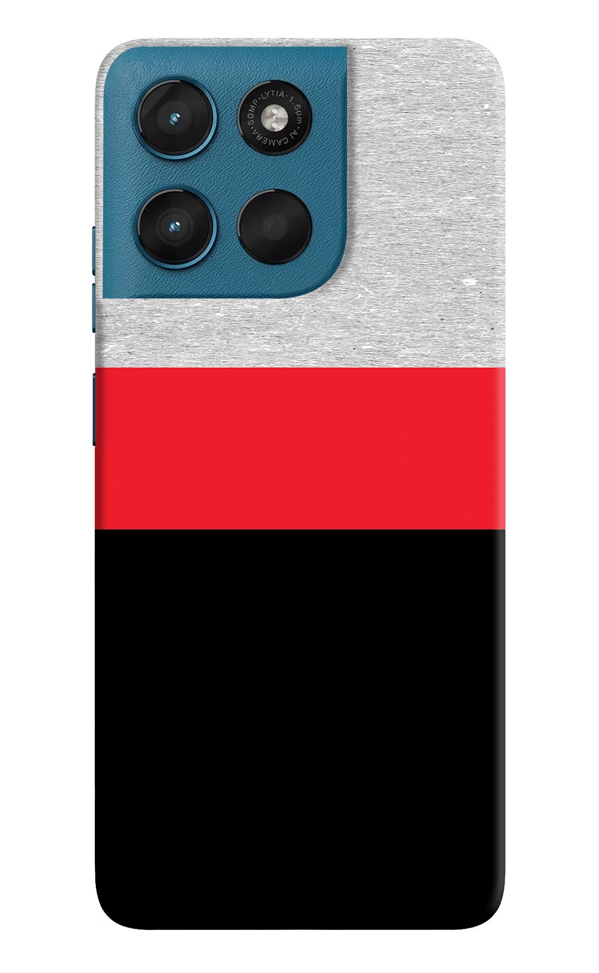 Tri Color Pattern Moto G57 Power 5G Hard Case Back Cover by Casekaro