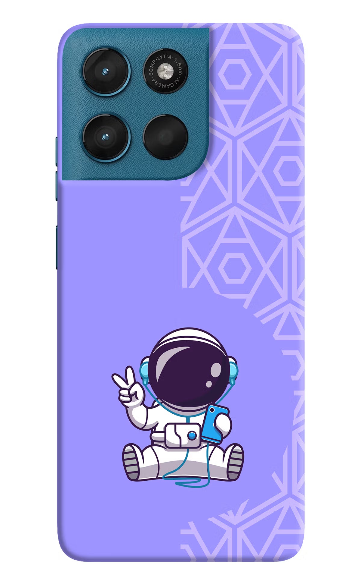 Cute Astronaut Chilling Moto G57 Power 5G Hard Case Back Cover by Casekaro