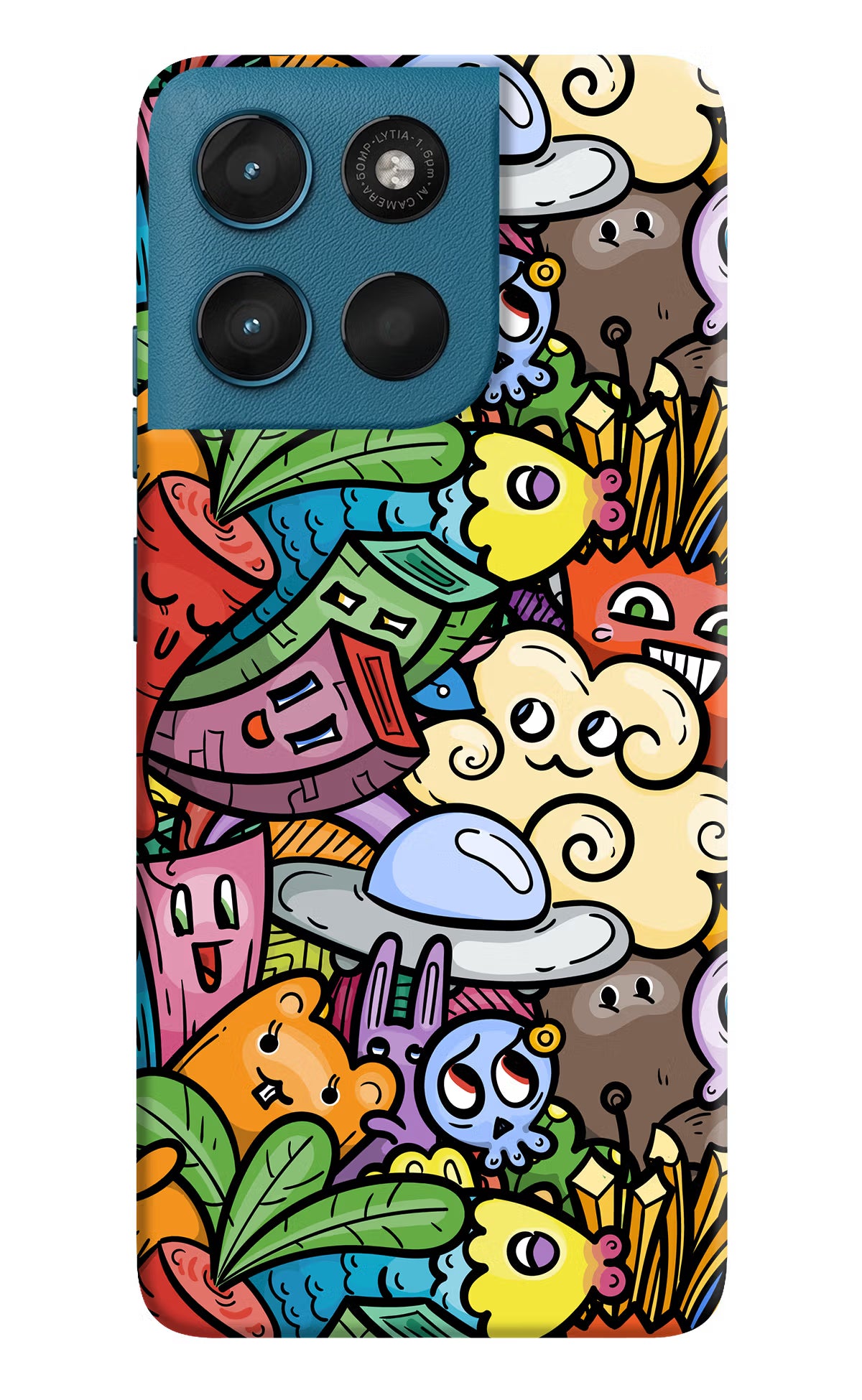 Veggie Doodle Moto G57 Power 5G Hard Case Back Cover by Casekaro