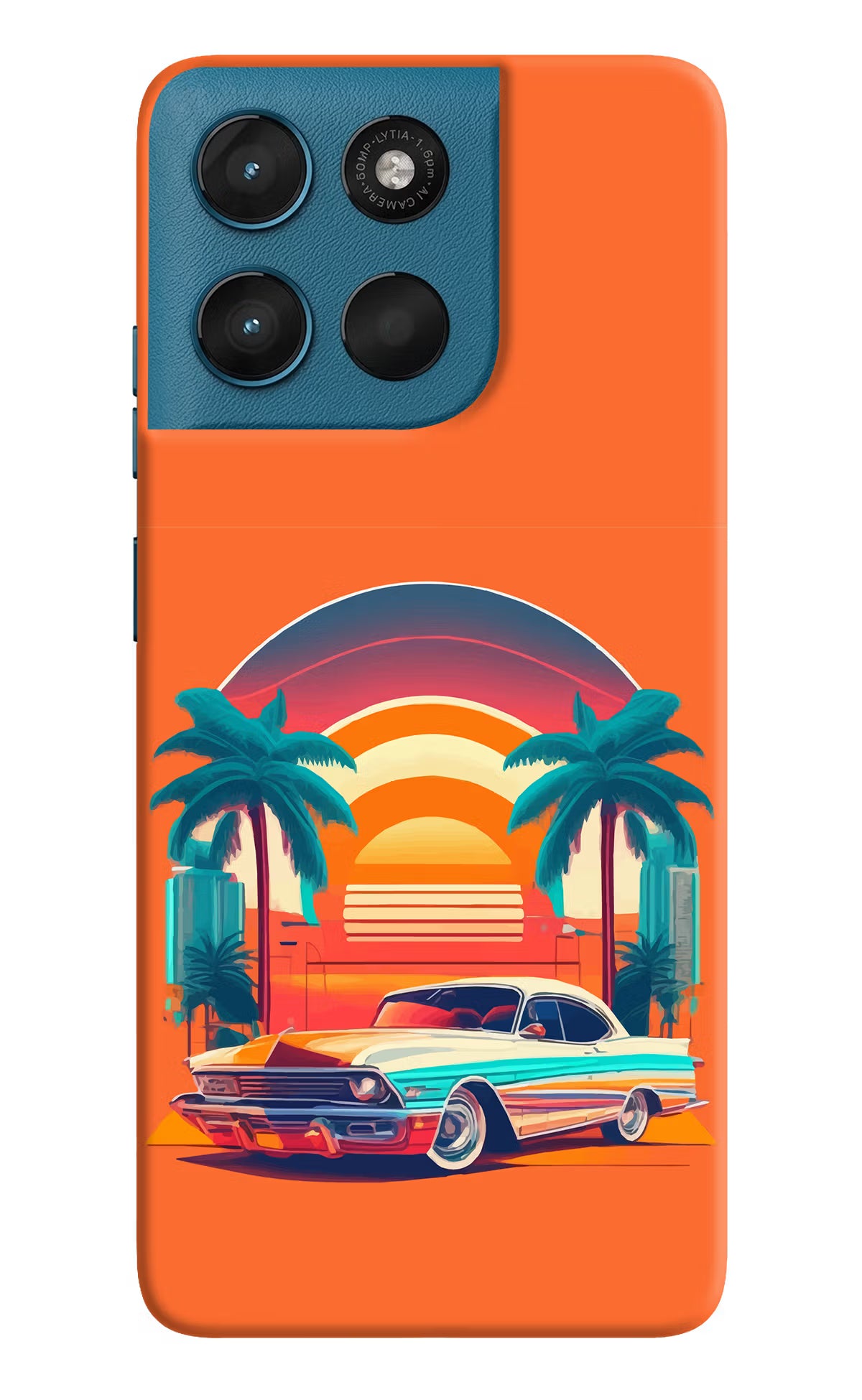 Palm Drive 80s Moto G57 Power 5G Hard Case Back Cover by Casekaro