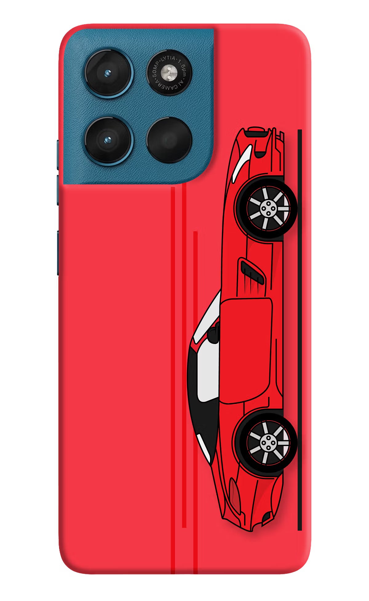 Red Velocity Moto G57 Power 5G Hard Case Back Cover by Casekaro
